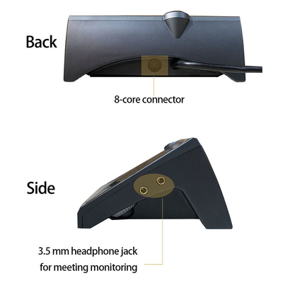 Full Digital Desktop 8 Pin Wired Meeting Mic System for Conference Room with Speaker