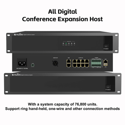 All Digital Conference Expansion Host 5G Wired Discussion Microphone System with System Capacity of 76,800 Units
