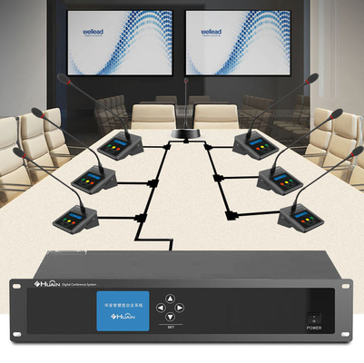 HUAIN Desktop Digital Wired Audio Video Conference Microphone System Professional Meeting Mic With Voting