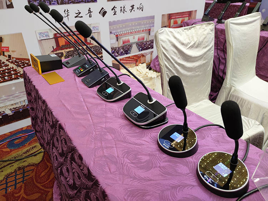 HUAIN 8 Channel Wireless Microphone System Gooseneck Mic for Conference Room