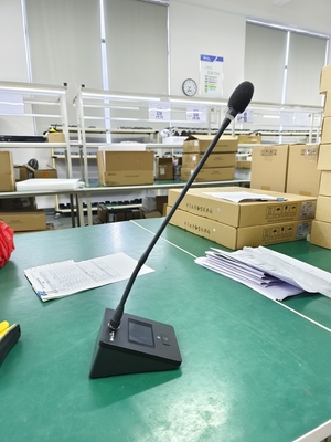 Wireless Microphone System Physical Button UHF 4 Channel Lecture Desktop Gooseneck Mic for Karaoke Church Conference
