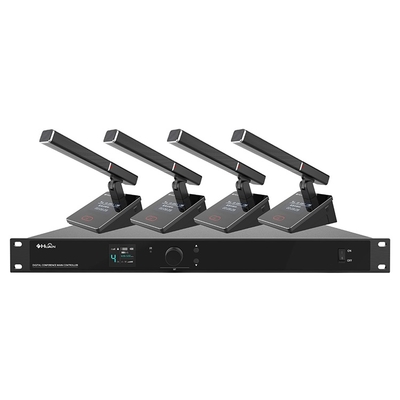 Wireless Microphone System Pro UHF 4 Channel Lecture Desktop Gooseneck Mic for Karaoke Church Conference