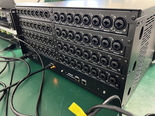 32 Channel Dante Analog Switch Audio Interface Box with 48V Phantom Power Control