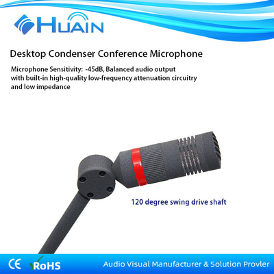 Professional Gooseneck Condenser Mic 48v Wired Conference Room Desktop Microphone